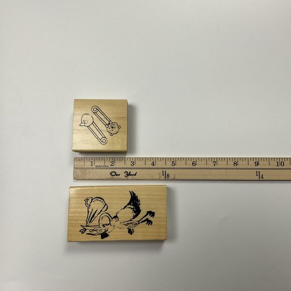 Baby Announcement  Wood Mounted Rubber Stamp - Picture 3 of 4